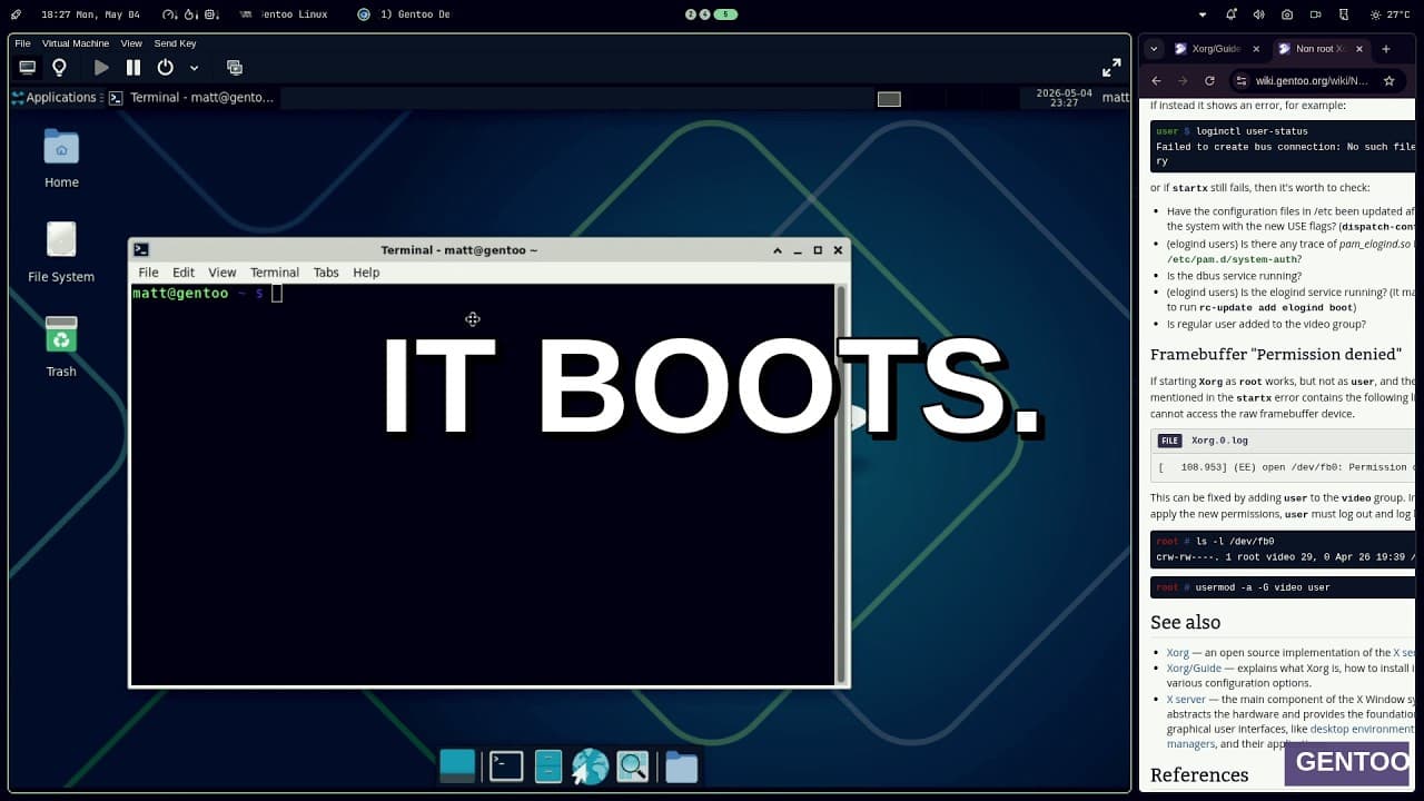 Building a Gentoo Desktop From Scratch (XFCE on OpenRC, Live Compile)