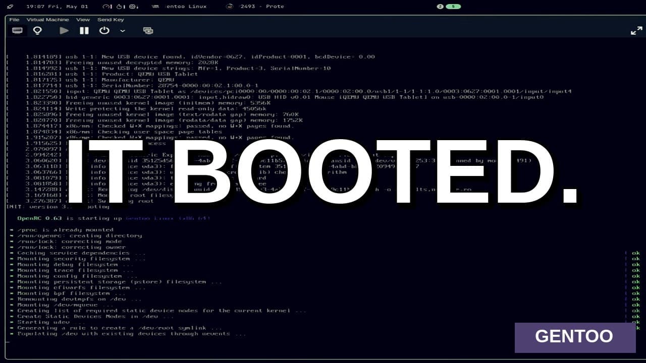 I Installed Gentoo From Scratch in One Stream (2.5hr, Full Kernel Compile)